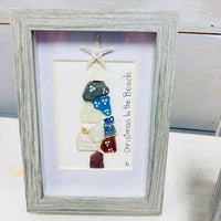 Assorted Christmas Trees Framed Seashell & Driftwood Art