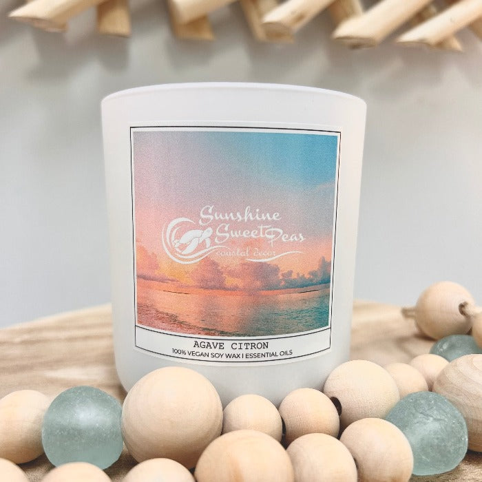 Exclusive Sunshine & Sweet Peas Hand Poured Soy Candles Sunshine & Sweet Peas Coastal Decor