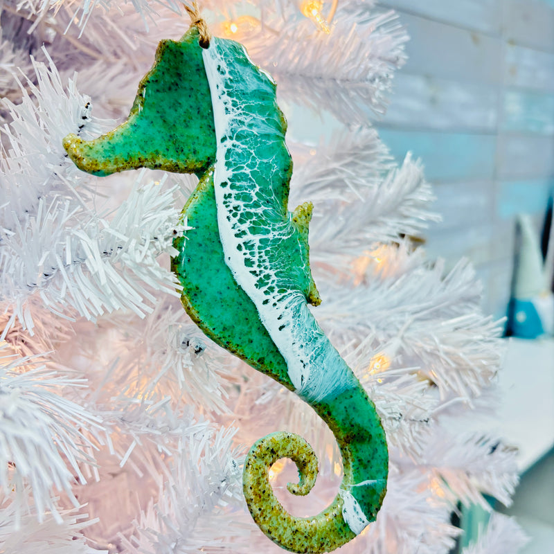 Assorted Seahorse Resin Christmas Ornaments