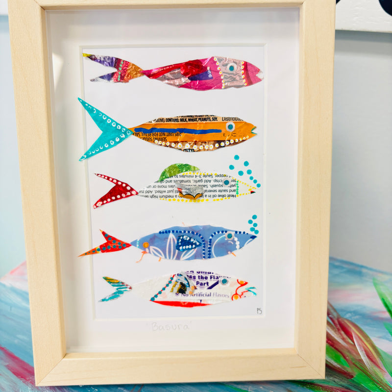 Assorted Framed Trash Art