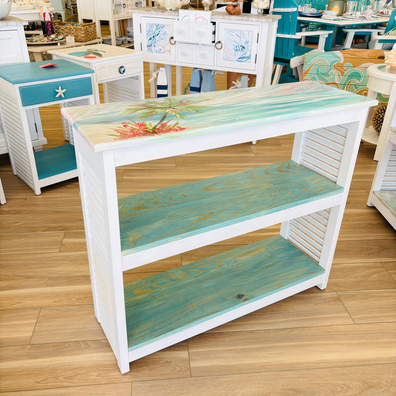 Hand Painted  Entry Table/Sofa Table/Bookshelf
