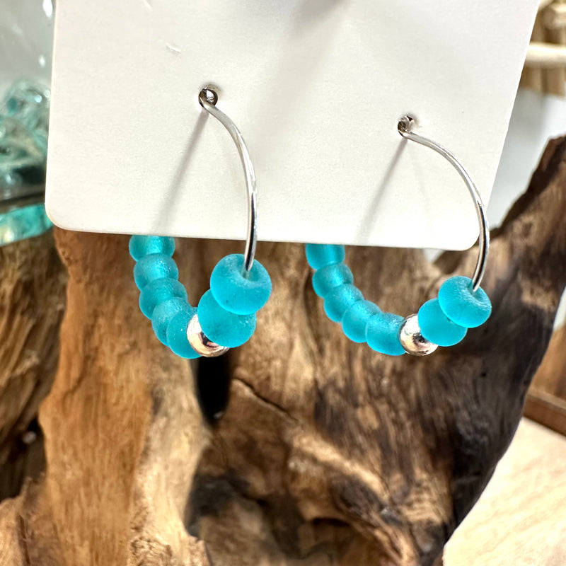 Sea Glass Dangle/ Hoop Earrings