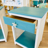 Hand Painted Pair of Nightstands/Side Tables w/ 1 Drawer and Shelf