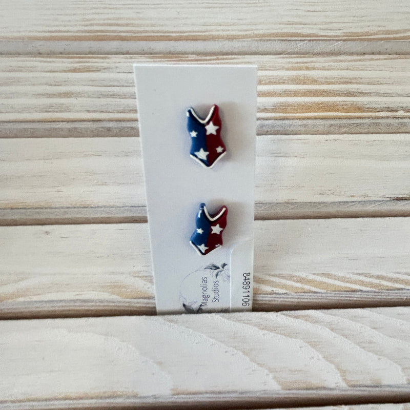 Bathing Suit Stud Polymer Clay Earrings