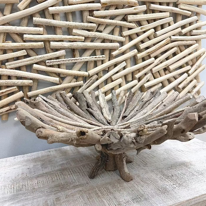 Driftwood Bowl Sunshine & Sweet Peas Coastal Decor