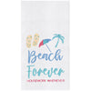 Beach Flour Sack Embroidered Kitchen Towels Sunshine & Sweet Peas Coastal Decor