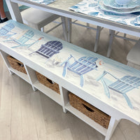 Long Bench w/ 3 Removable Baskets w/ Anastasia Musick Artwork