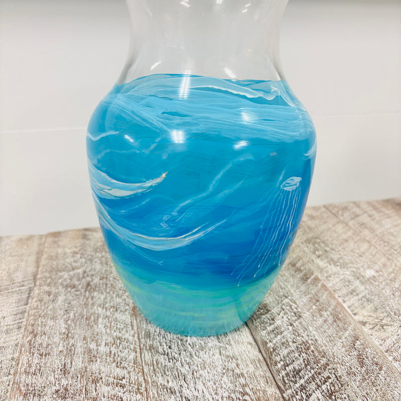 Hand Painted Mermaid Underwater Glass Vase