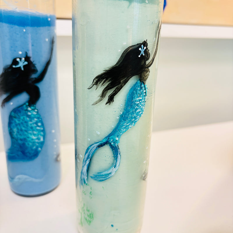 Assorted Artist Painted Glass Candles