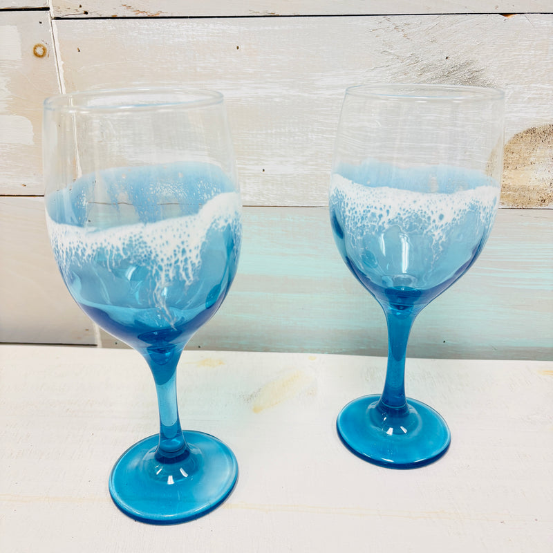Beach Inspired Resin Stemmed Wine Glass/Goblet