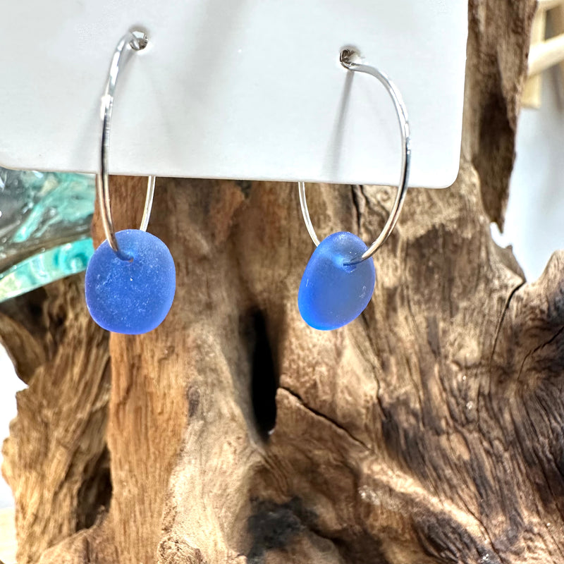 Sea Glass Dangle/ Hoop Earrings