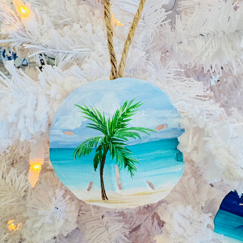 Assorted Hand Painted Dried Sand Dollar Christmas Ornaments