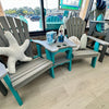 Driftwood Gray on Aruba Blue Poly Outdoor Furniture Settee - Sunshine & Sweet Pea's Coastal Decor