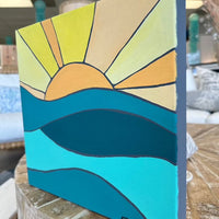 12 X 12 Sun & Wave Series Sunshine & Sweet Peas Coastal Decor