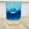 Hand Painted Sea Life Glass Hurricane/Vase/Utensil Holder