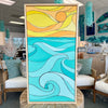 26"x 50" Framed Original Sun and Waves