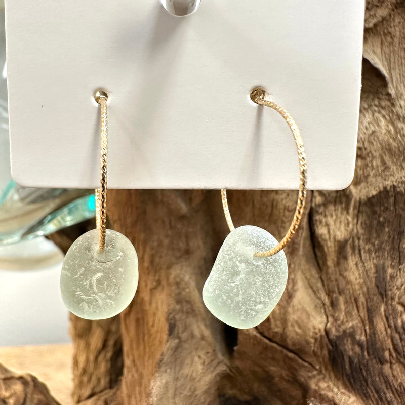 Sea Glass Dangle/ Hoop Earrings