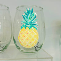 Assorted Ocean Inspired Hand Painted Stemless Wine Glasses