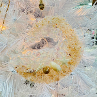Assorted 4" Acrylic Coastal Wave Christmas Ornaments w/ Glass, Shells, Sand, & Resin