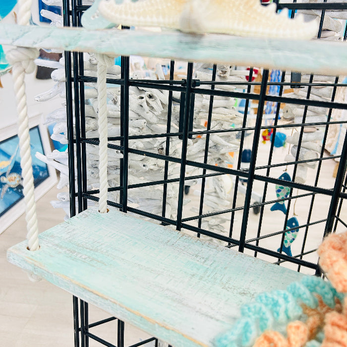 Coastal Pallet Hanging Shelves