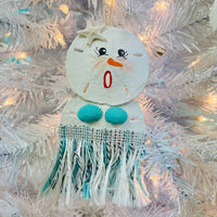 Hand Painted Sand Dollar Hula Girl Christmas Ornaments