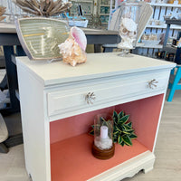 Repurposed/Refinished Cabinet in Fusion Milk Paint w/ Coral Drawer Pulls