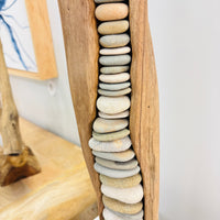 Driftwood and Pebble Sculpture- 25" Tall