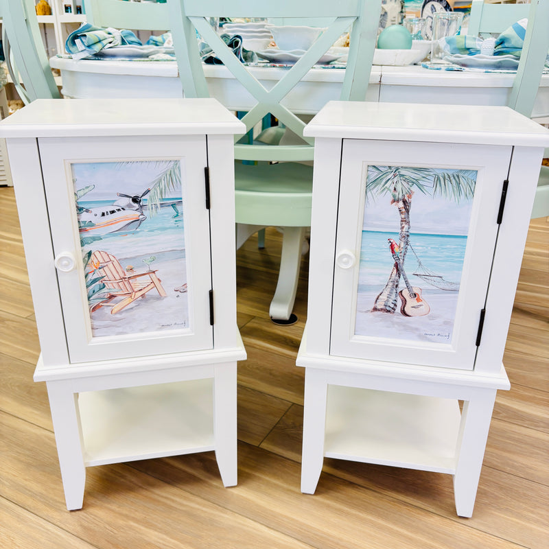 Coastal Accent Table/Cabinet w/ Anastasia Musick Art