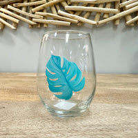 Assorted Ocean Inspired Hand Painted Stemless Wine Glasses