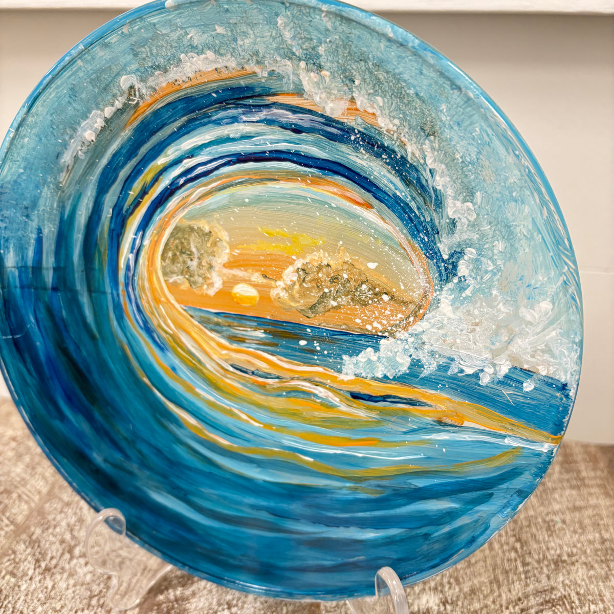 Assorted Artist Painted Glass Plates (Decor Only)