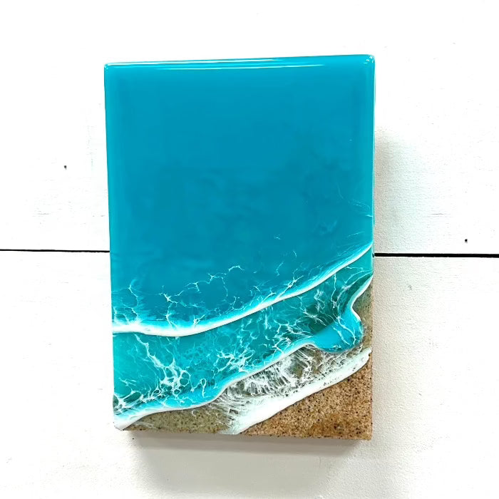 Beach Inspired Resin Art Sunshine & Sweet Peas Coastal Decor