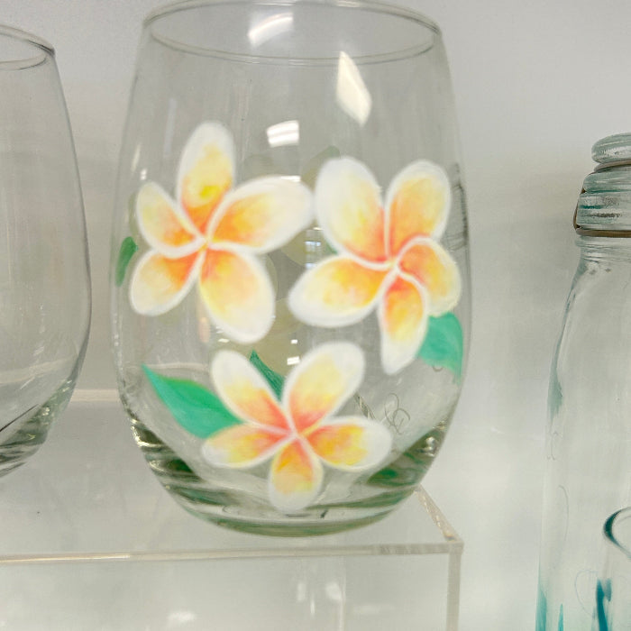 Assorted Ocean Inspired Hand Painted Stemless Wine Glasses