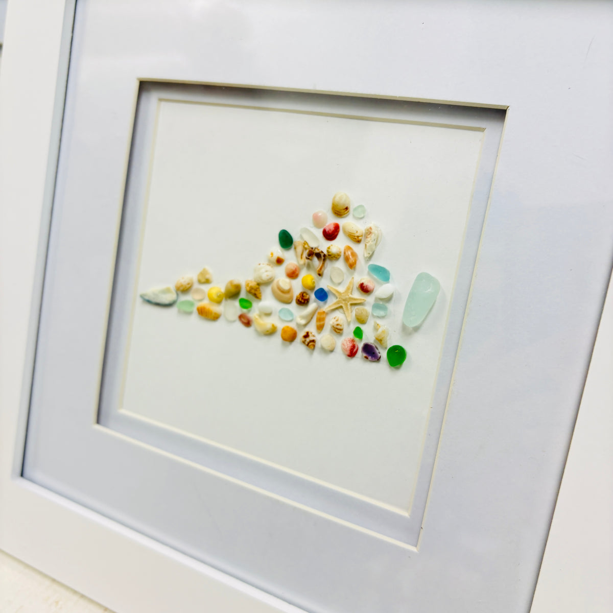 Assorted Virginia Sea Glass Shadow Box Art