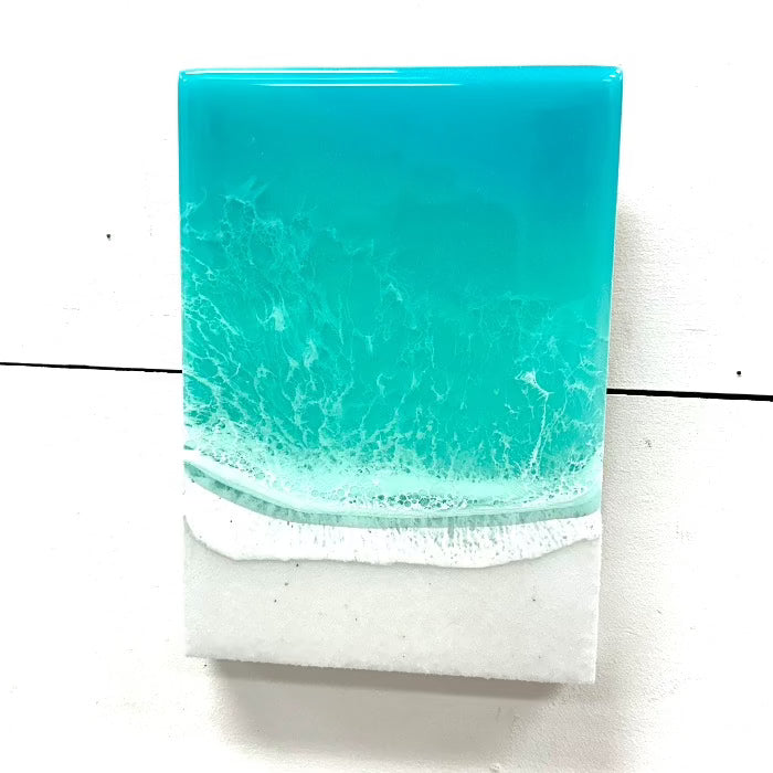 Beach Inspired Resin Art Sunshine & Sweet Peas Coastal Decor