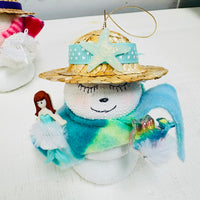 Assorted Stacked Sea Urchin Snow People Christmas Ornaments