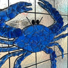 Crab Painted Window w/Sea Glass Sunshine & Sweet Peas Coastal Decor