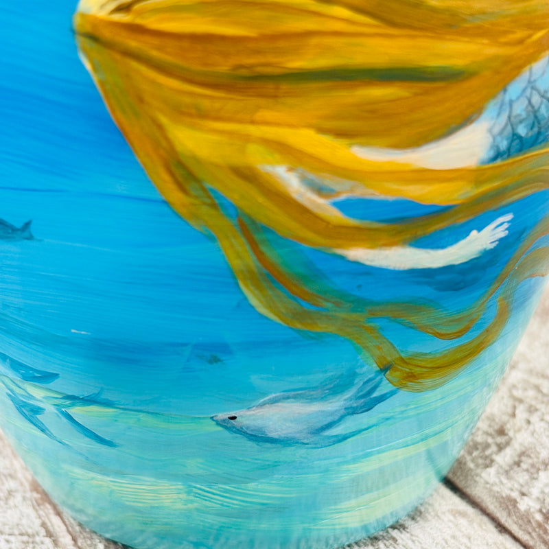 Hand Painted Mermaid Underwater Glass Vase