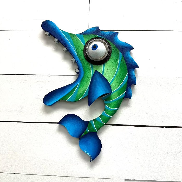 "Fish 3:16" Wooden Funky Fish Sunshine & Sweet Peas Coastal Decor