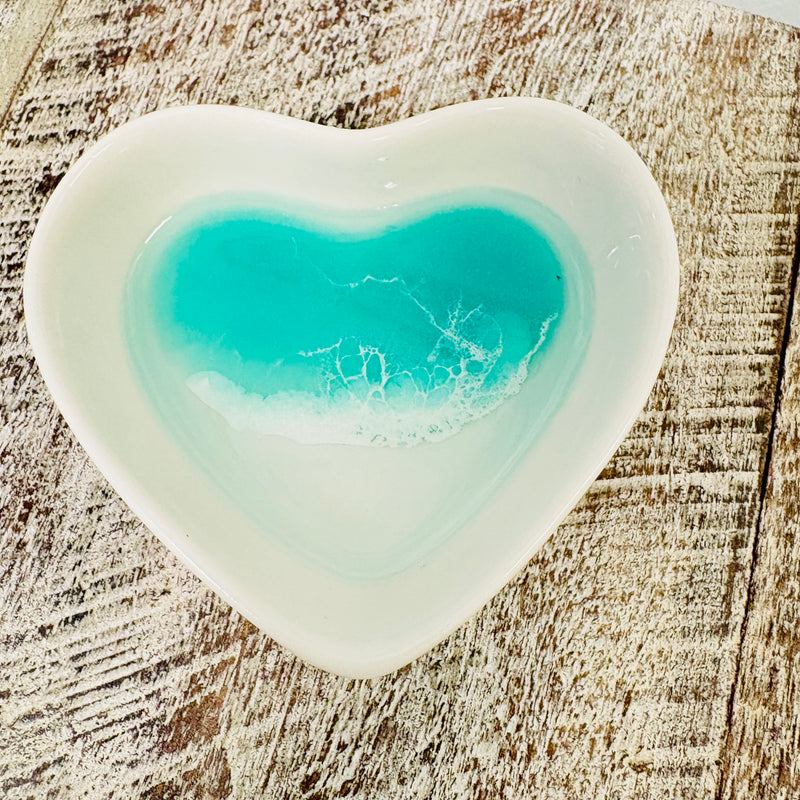 Assorted Resin Poured Heart Ring Dishes
