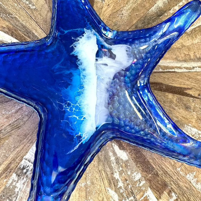 Assorted Glass Starfish Dishes w/ Resin Pour Sunshine & Sweet Peas Coastal Decor