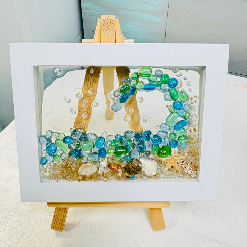 Assorted Mini Framed Resin Art w/ Wooden Easel