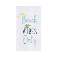 Beach Vibes Flour Sack Embroidered Kitchen Towels Sunshine & Sweet Peas Coastal Decor