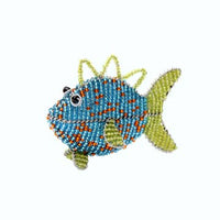  Small Beaded Fish Ornaments Sunshine & Sweet Peas Coastal Decor