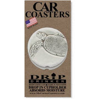 Absorbent Clay Car Coaster Set Sunshine & Sweet Peas Coastal Decor