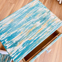 Hand Painted Pair of Nightstands/Side Tables w/ 1 Drawer and Shelf (Small)
