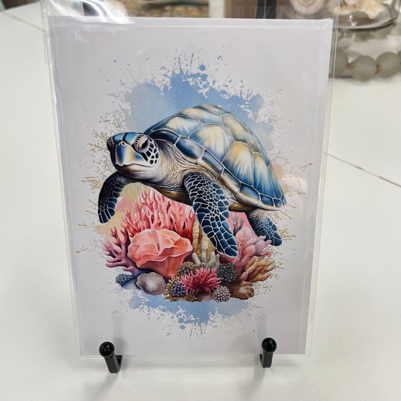 Assorted 5x7 Original Art Print Greeting Cards- Sea Turtles