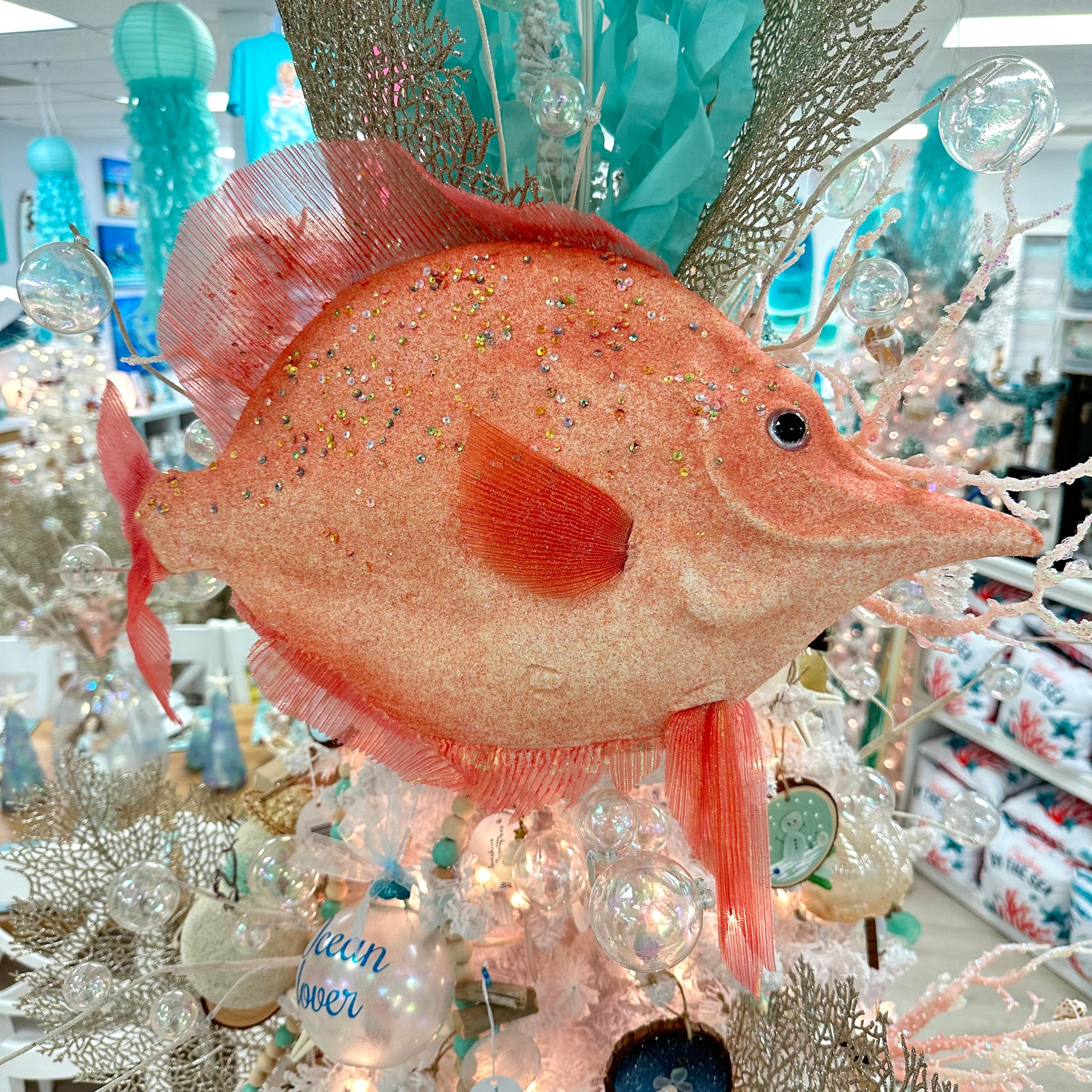 Enchanting Colorful Glittered & Sequined Fish Decoration