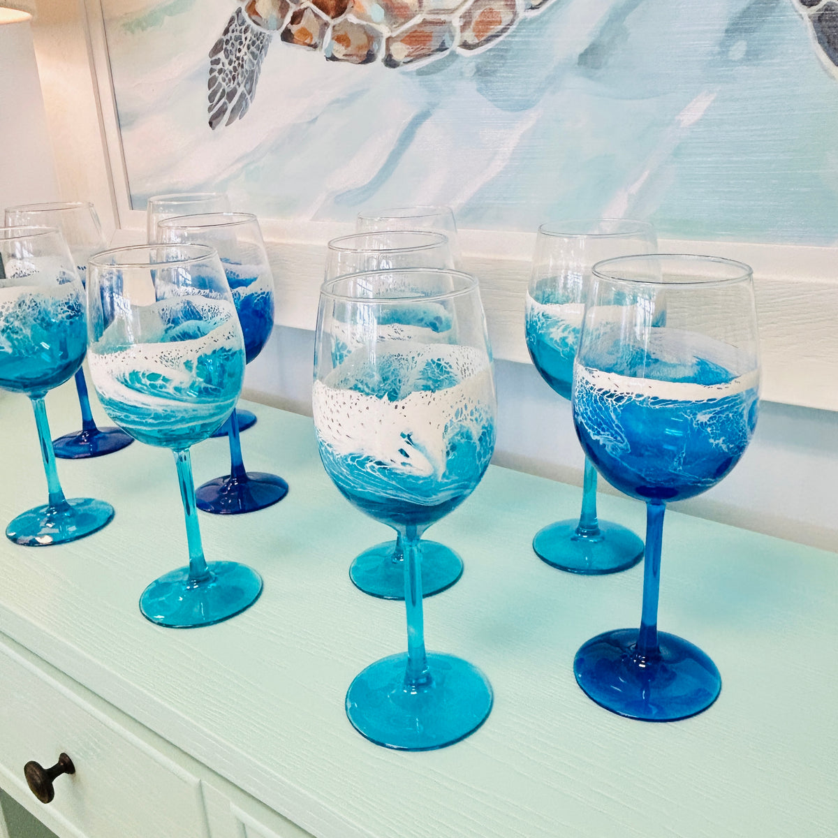 Beach Inspired Resin Wine Glass