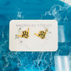 Assorted Skeleton Shaka Hand Stud Polymer Clay Earrings
