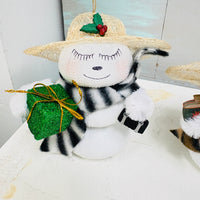 Assorted Stacked Sea Urchin Snow People Christmas Ornaments